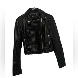 Express Women's Black Leather Moto Jacket